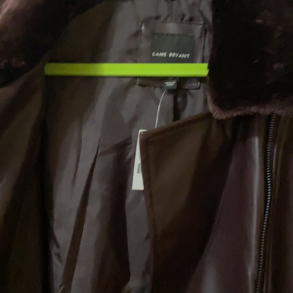 Faux-Leather Moto Jacket Removable Faux-Fur Collar - Picture 4 of 7